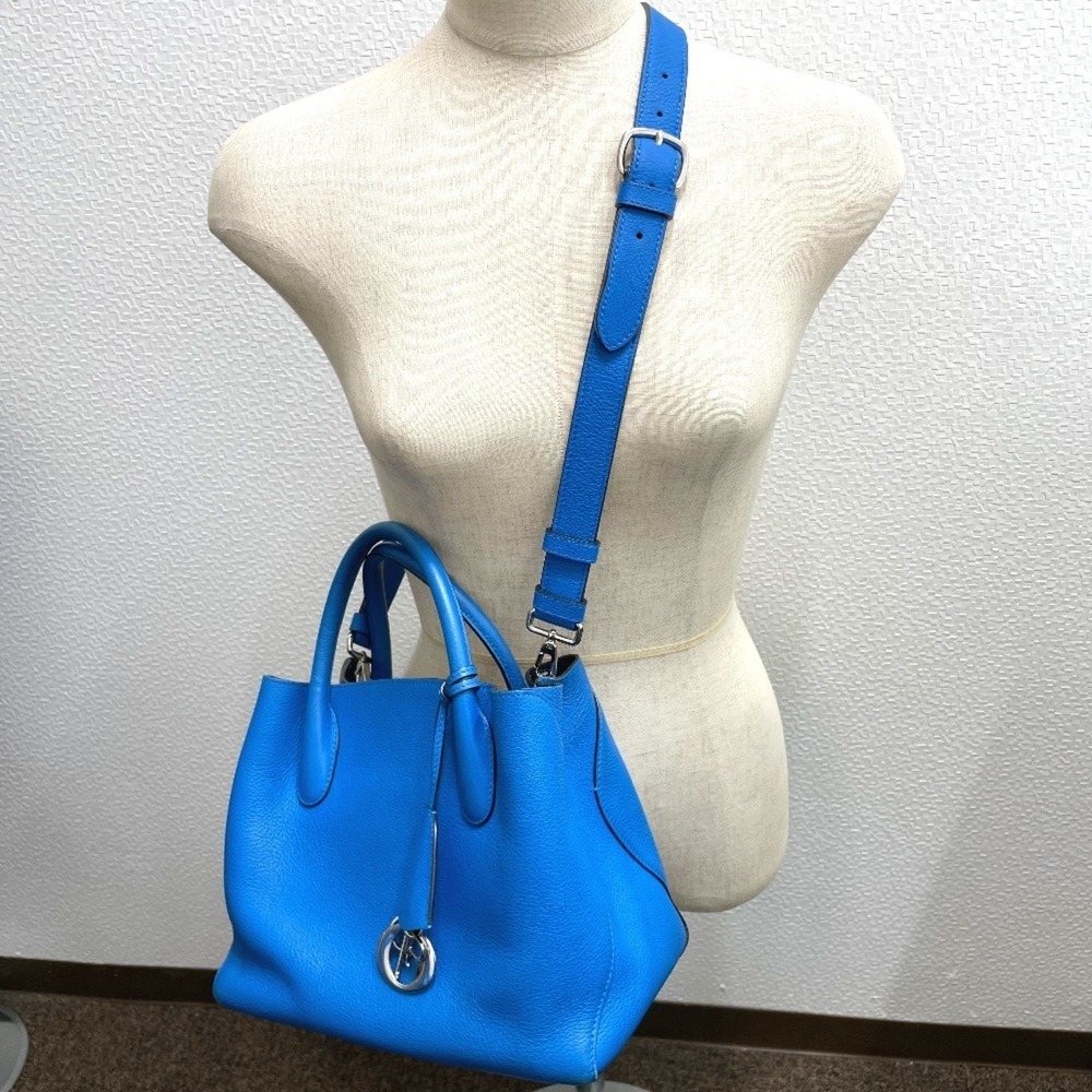 CHRISTIAN DIOR Blue Leather Shoulder Bag - Picture 14 of 16